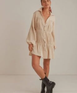 Peppermayo This Is Love Shirt Dress - Natural New & Most Loved