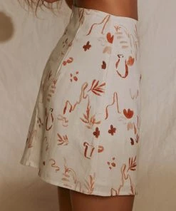 Peppermayo Exclusive New & Most Loved From The Beach Linen Mini Skirt - Safari