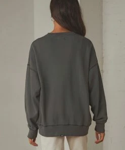 Thrills Underline Slouch Crew - Merch Black