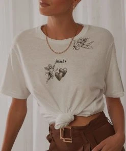 Afends New & Most Loved Angel Hemp Boyfriend Tee - White