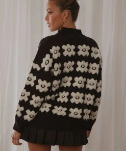 Peppermayo Blooming Knit Jumper - Black