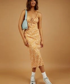 Peppermayo Terracotta Skies Dress - Orange Print