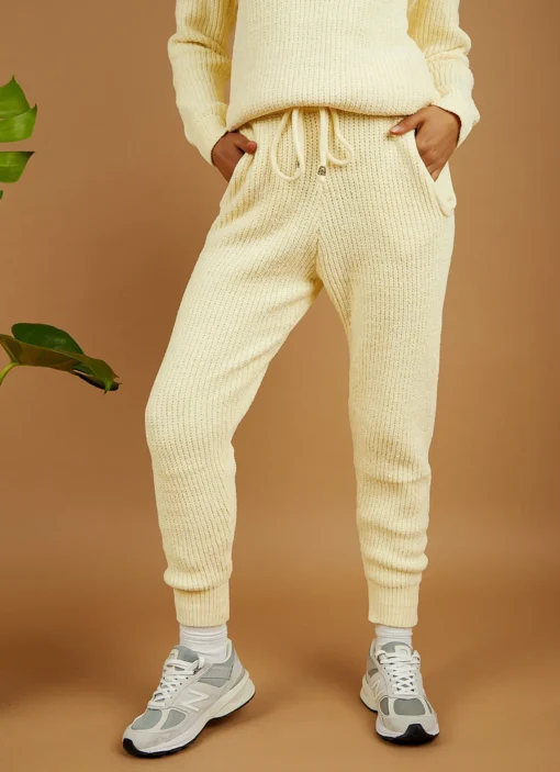 Peppermayo Bottoms Lonsdale Knit Pants - Lemon