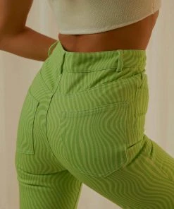 Peppermayo Exclusive Electric Avenue Pants - Lime Wave New & Most Loved