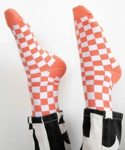 Peppermayo New & Most Loved No Promises Socks - Orange Check