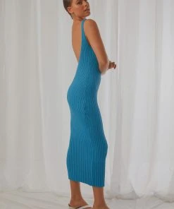 Peppermayo Take Me Away Midi Dress - Blue New & Most Loved