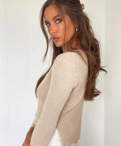 Peppermayo Raindrops Knit Cardigan - Beige