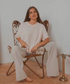 Afends Slay Hemp Oversized Tee - Ash Pink New & Most Loved