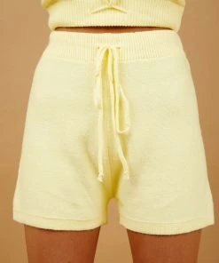 Peppermayo Avenue Knit Shorts - Yellow