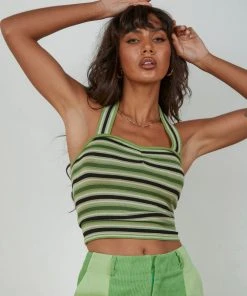 Peppermayo Surf Guide Halter - Green Stripe