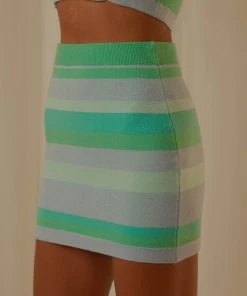 Peppermayo Exclusive Chasing Stars Knit Mini Skirt - Blue Stripe