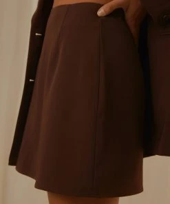 Peppermayo Exclusive Vintage Town Mini Skirt - Chocolate