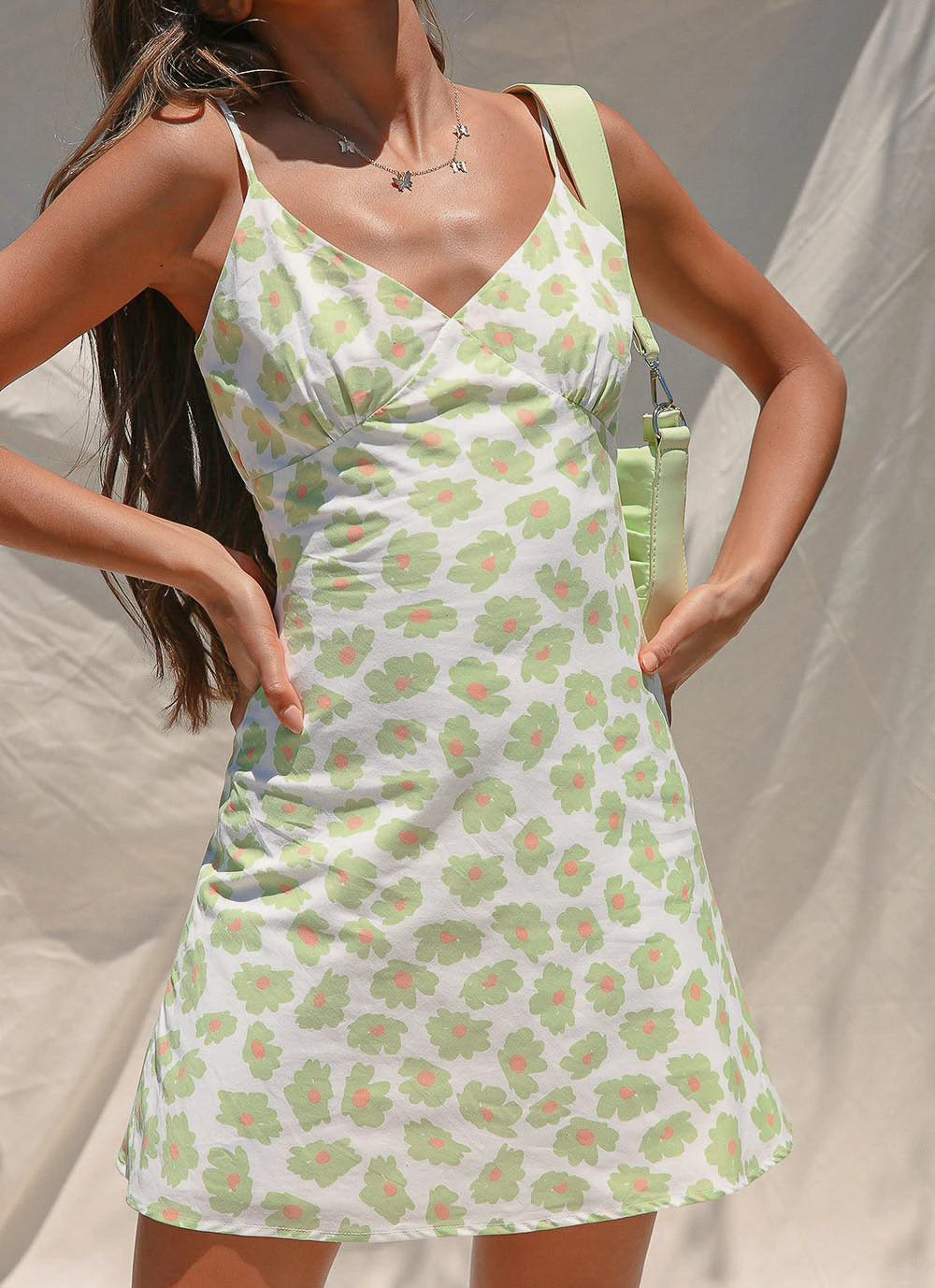 Peppermayo Exclusive In The Vineyards Mini Dress - Green Floral New Dresses 1 Peppermayo Exclusive In The Vineyards Mini Dress - Green Floral New Dresses