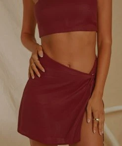 Peppermayo Exclusive European Edition Mini Skirt - Burgundy New & Most Loved