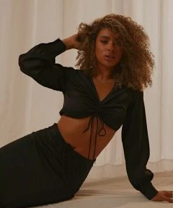 Peppermayo New & Most Loved Special Effects Crop Top - Black