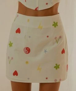 Peppermayo Exclusive Morning Market Mini Skirt - 90s Motif New & Most Loved