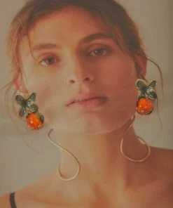 Peppermayo New & Most Loved Sunfields Drop Earrings - Orange