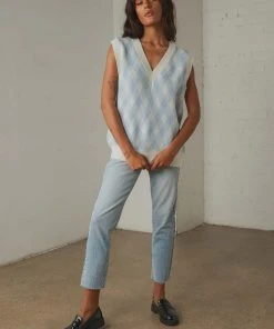 Peppermayo Young Forever Knit Vest - Blue Check New & Most Loved 7 Peppermayo Young Forever Knit Vest - Blue Check New & Most Loved