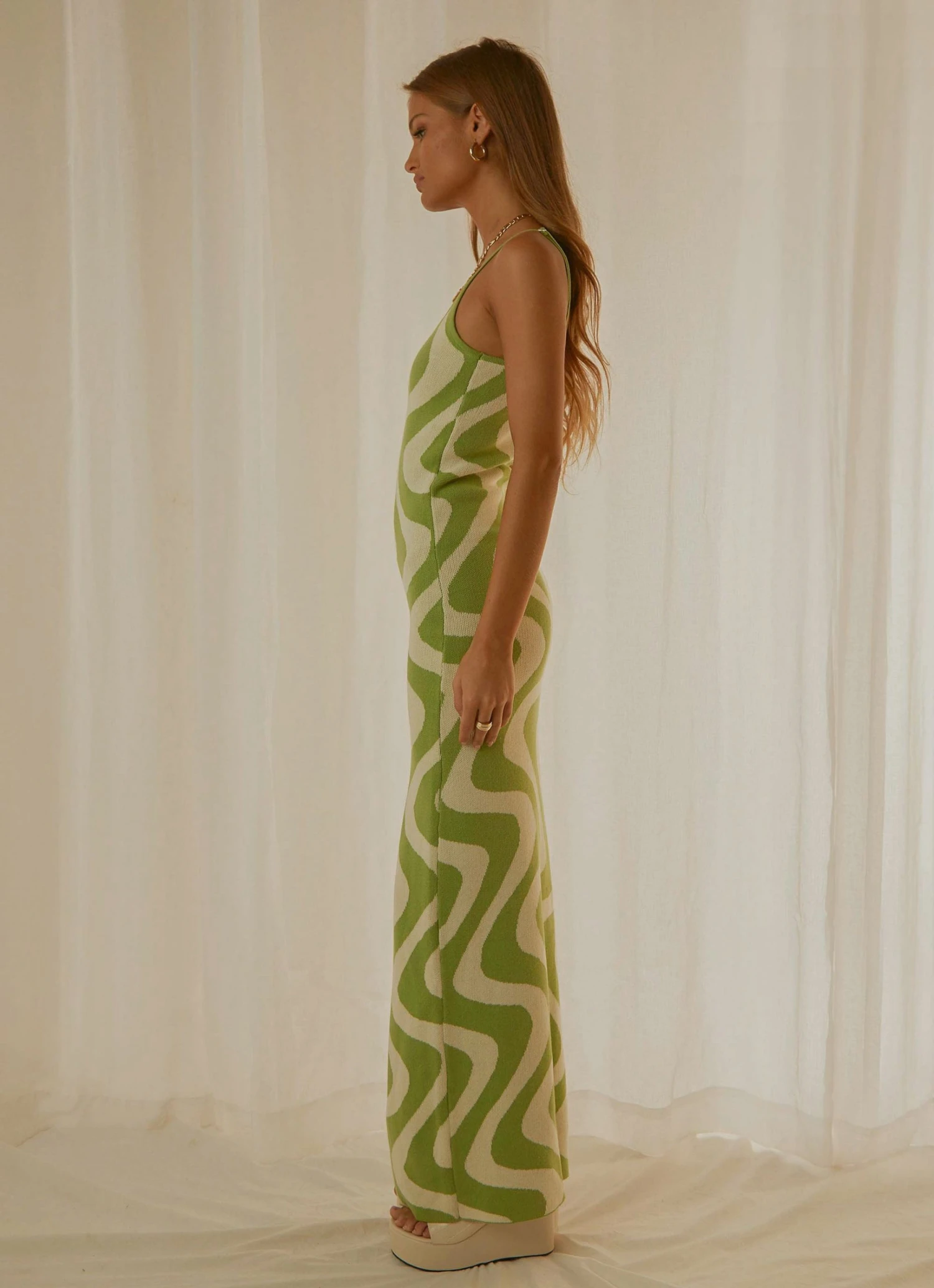 Peppermayo Exclusive Cali Sweetheart Knit Maxi Dress - Lime Wave New & Most Loved 4 Peppermayo Exclusive Cali Sweetheart Knit Maxi Dress - Lime Wave New & Most Loved