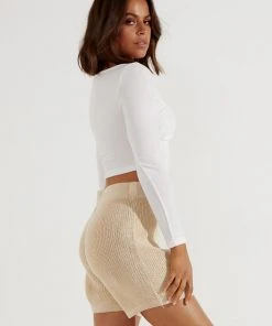 Peppermayo Our World Knit Shorts - Beige