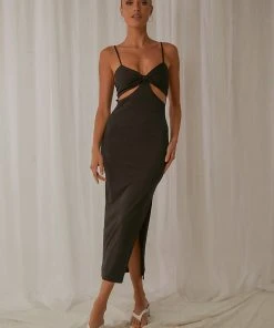 Peppermayo Leave With You Midi Dress - Black New Dresses