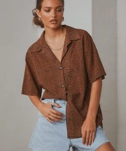 Thrills New & Most Loved Panthera Slouch Shirt - Mustang Brown