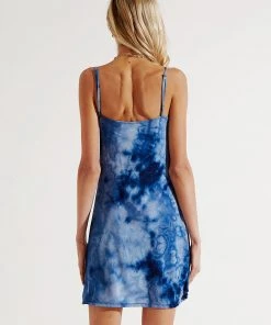 Peppermayo Quinn Mini Dress - Navy Tie Dye