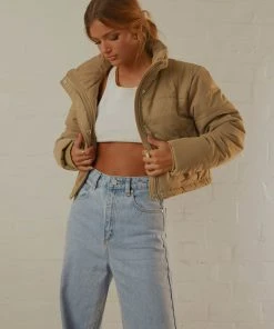 Cools Club Crop Porter Puffer Jacket - Smoke 8 Cools Club Crop Porter Puffer Jacket - Smoke