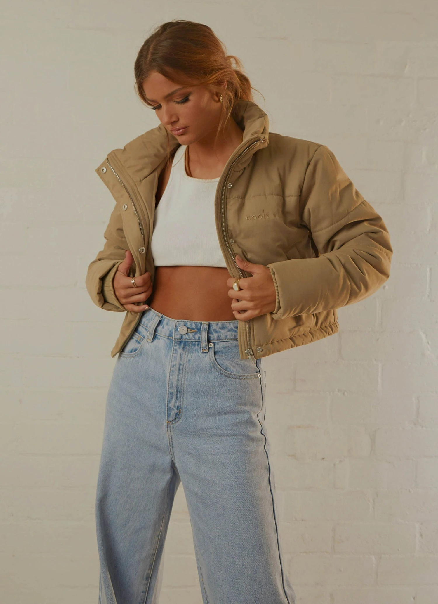 Cools Club Crop Porter Puffer Jacket - Smoke 3 Cools Club Crop Porter Puffer Jacket - Smoke