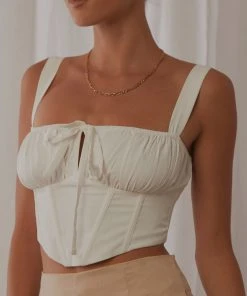 Peppermayo New Tops All My Heart Bustier Top - White