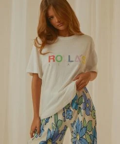 Rolla's Candy Logo Tomboy Tee - White New & Most Loved