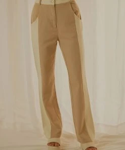 Peppermayo Exclusive Rhye Contrast Pants - Nude New & Most Loved