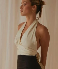 Peppermayo Exclusive New & Most Loved Betty Halter Neck Top - Ivory