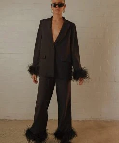 Peppermayo Exclusive Shake It Off Feather Blazer - Night New & Most Loved