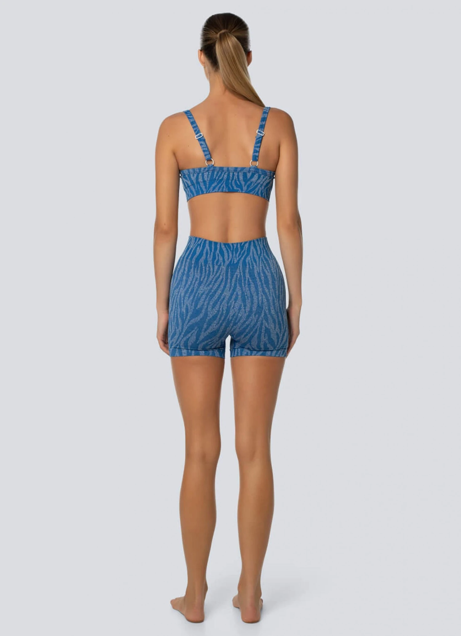 LaHana Swim Fleur Biker Short - Blue Zebra 4 LaHana Swim Fleur Biker Short - Blue Zebra