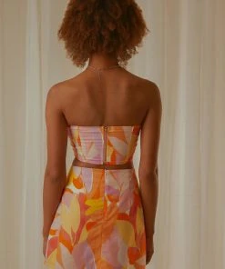 Peppermayo Exclusive Creative Culture Linen Bustier Top - Paloma