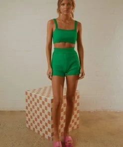 Peppermayo Exclusive New & Most Loved Remix It Knit Short - Jade Green