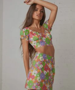 Peppermayo Exclusive New & Most Loved Brady Crop Top - 70s Floral