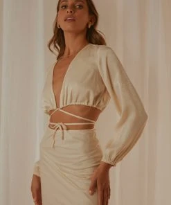 Peppermayo Exclusive Soleil Tie Top - Ivory