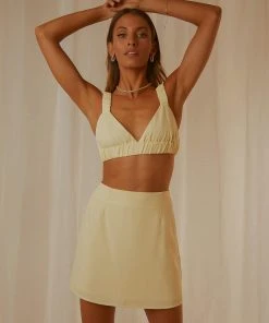 Peppermayo Exclusive New & Most Loved Vintage Town Mini Skirt - Butter