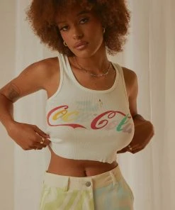 Rolla's Coke Unity Crop Tank - Vintage White