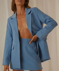 Peppermayo Exclusive New & Most Loved Vintage Town Mini Skirt - Blue