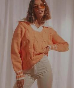 Peppermayo Country House Knit Sweater - Orange