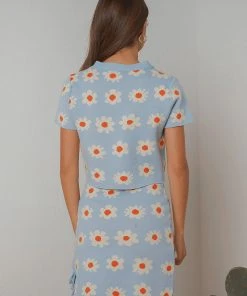 Peppermayo Free Spirit Knit Crop - Blue