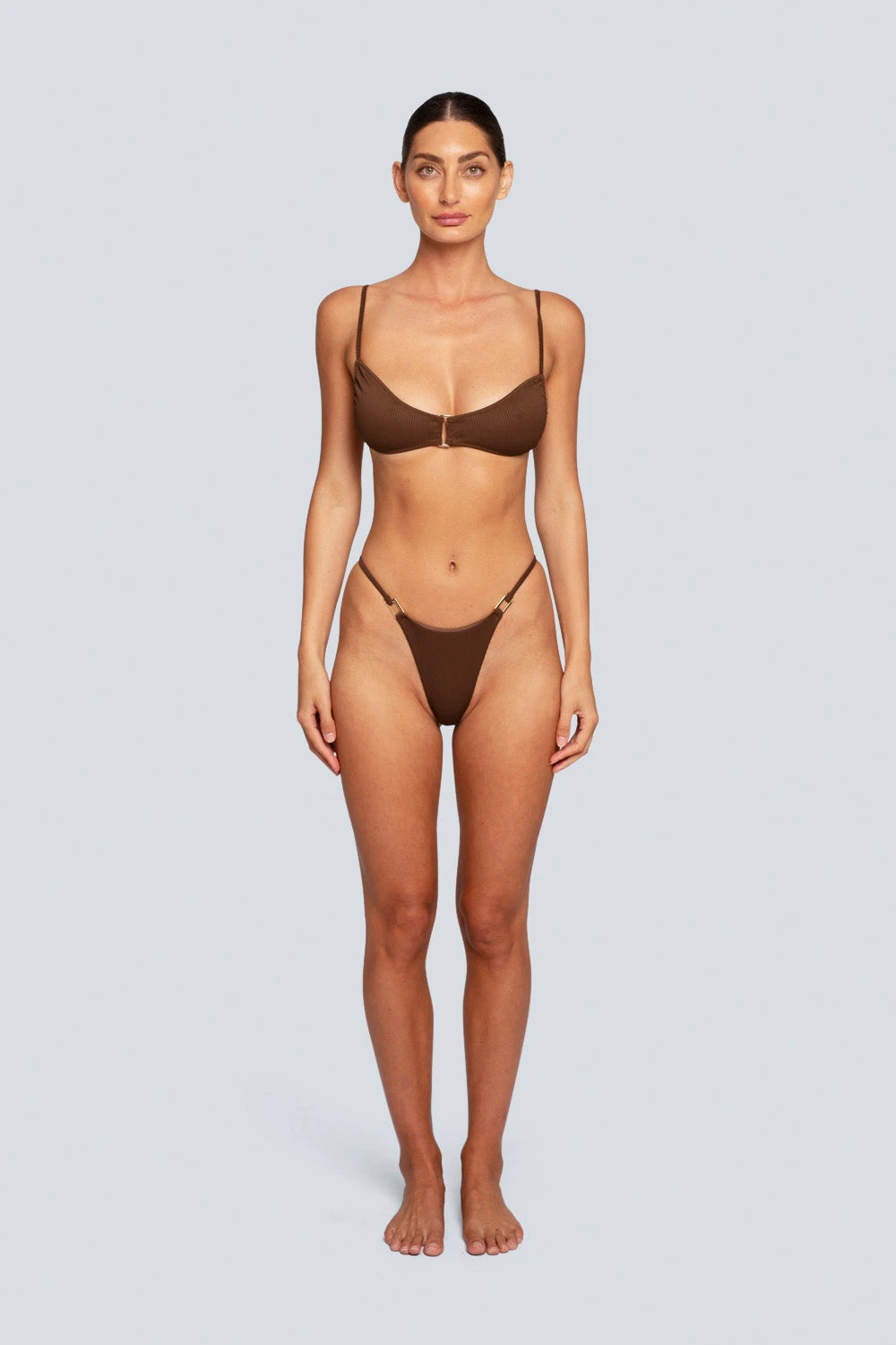 LaHana Swim Chia Bottom - Ribbed Brown 5 LaHana Swim Chia Bottom - Ribbed Brown