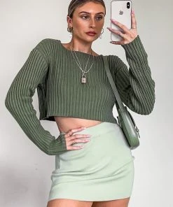 Peppermayo Over You Mini Skirt - Sage New Bottoms